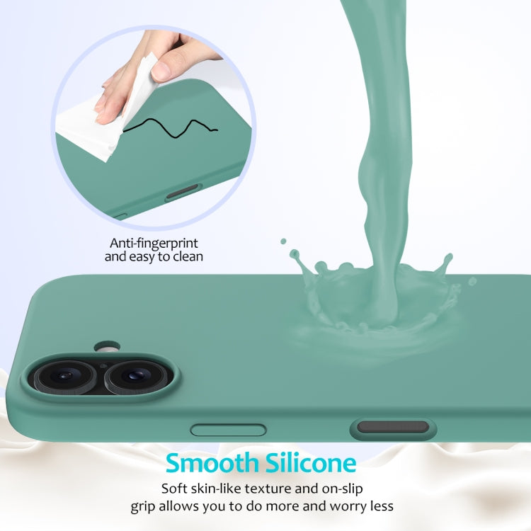 For iPhone 16 Solid Color Silicone Phone Case