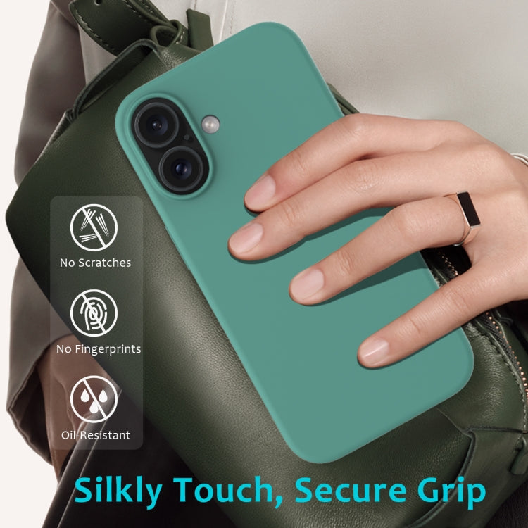 For iPhone 16 Solid Color Silicone Phone Case