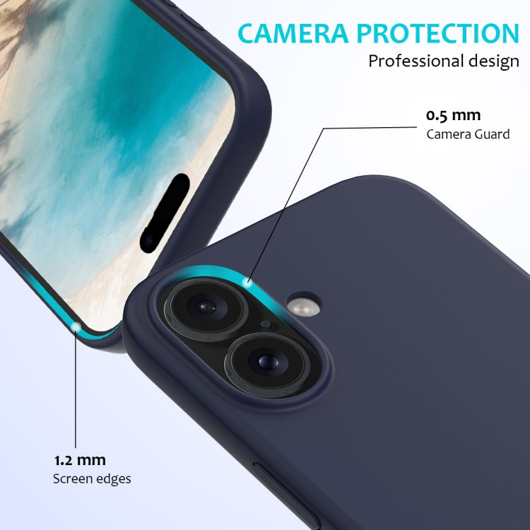 For iPhone 16 Solid Color Silicone Phone Case