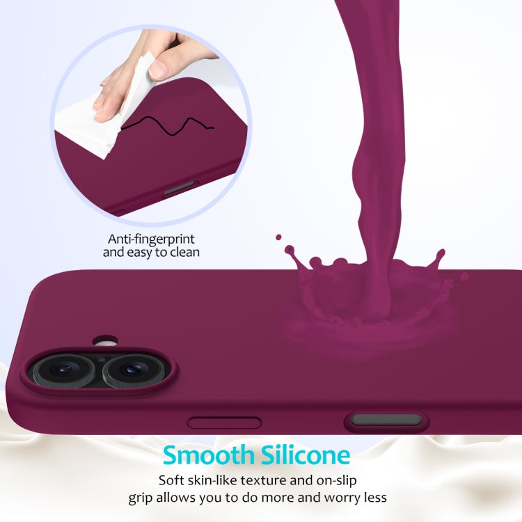 For iPhone 16 Solid Color Silicone Phone Case