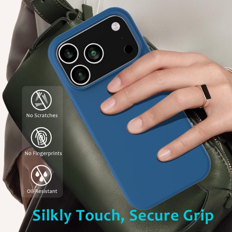 For iPhone 17 Pro Max Solid Color Silicone Phone Case