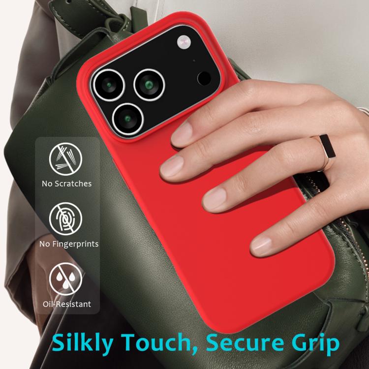 For iPhone 17 Pro Max Solid Color Silicone Phone Case