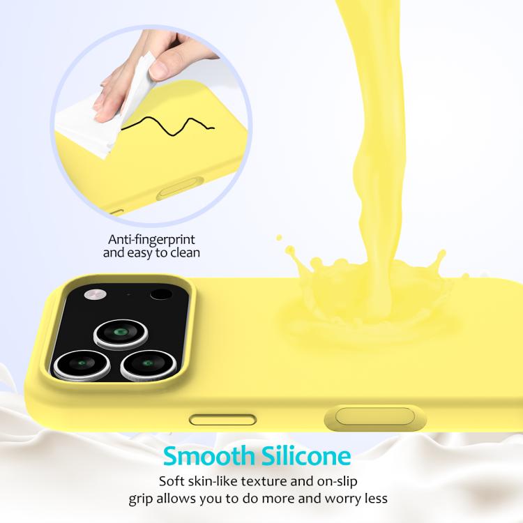 For iPhone 17 Pro Max Solid Color Silicone Phone Case