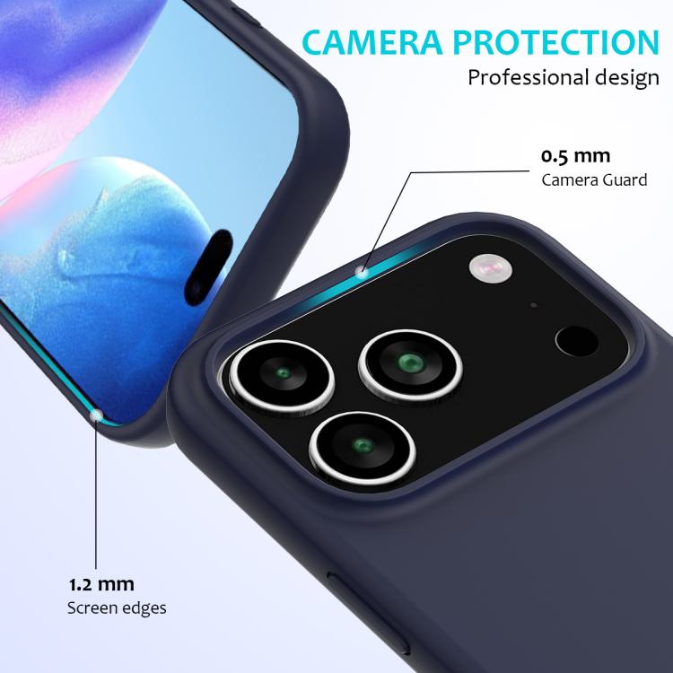 For iPhone 17 Pro Max Solid Color Silicone Phone Case