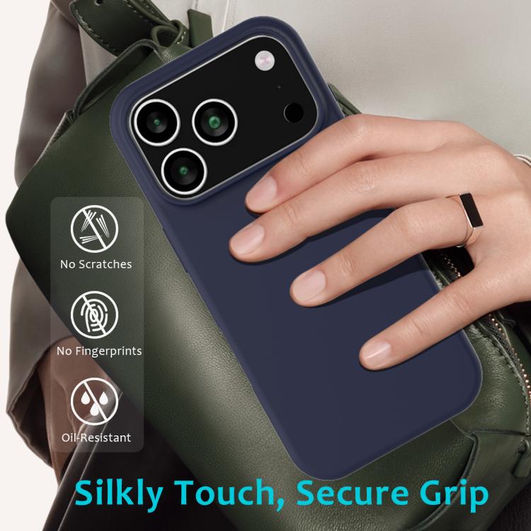 For iPhone 17 Pro Max Solid Color Silicone Phone Case