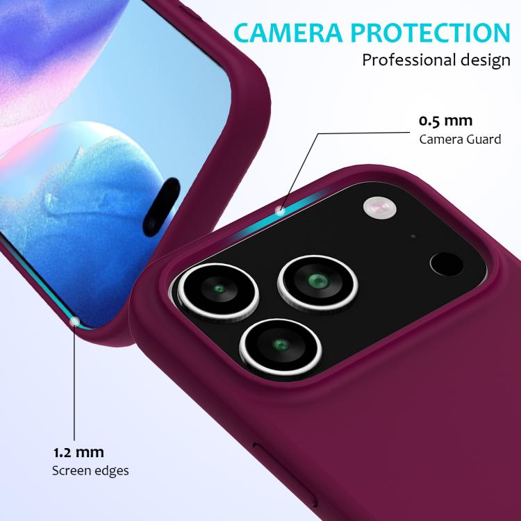 For iPhone 17 Pro Max Solid Color Silicone Phone Case