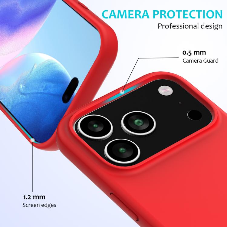For iPhone 17 Pro Solid Color Silicone Phone Case