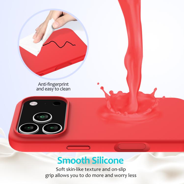 For iPhone 17 Pro Solid Color Silicone Phone Case