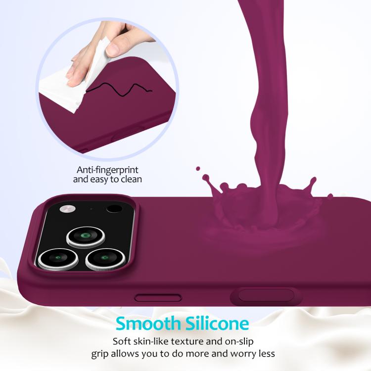 For iPhone 17 Pro Solid Color Silicone Phone Case