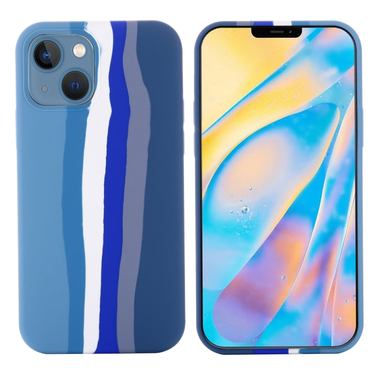 For iPhone 15 Plus Rainbow Liquid Silicone Phone Case