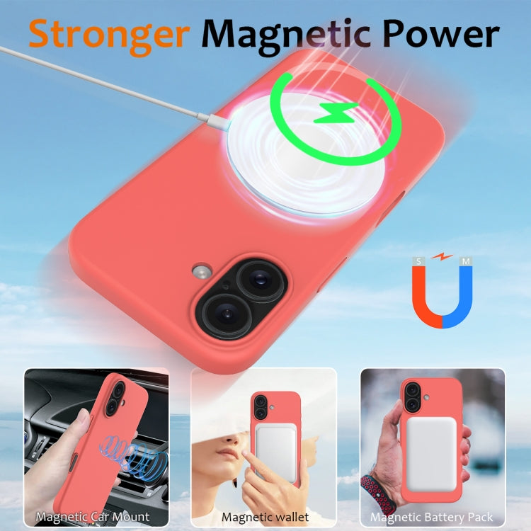 For iPhone 16 Plus Shockproof Silicone Magsafe Phone Case