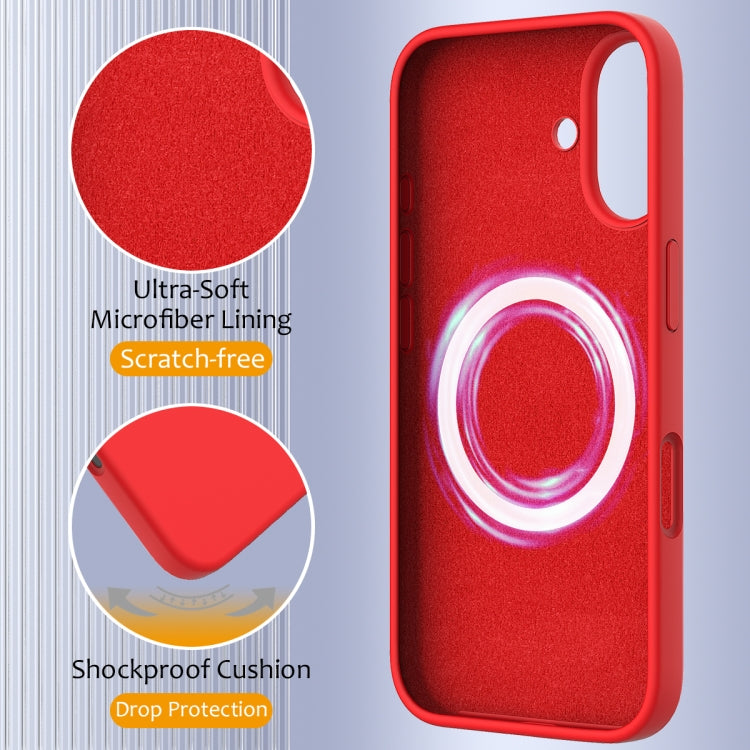 For iPhone 16 Plus Shockproof Silicone Magsafe Phone Case