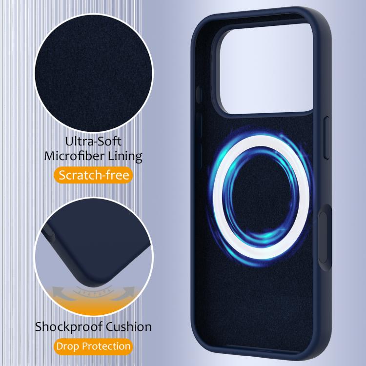 For iPhone 17 Pro Max Shockproof Silicone Magsafe Phone Case