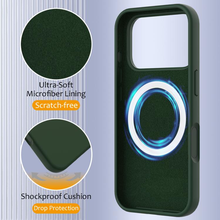 For iPhone 17 Pro Max Shockproof Silicone Magsafe Phone Case