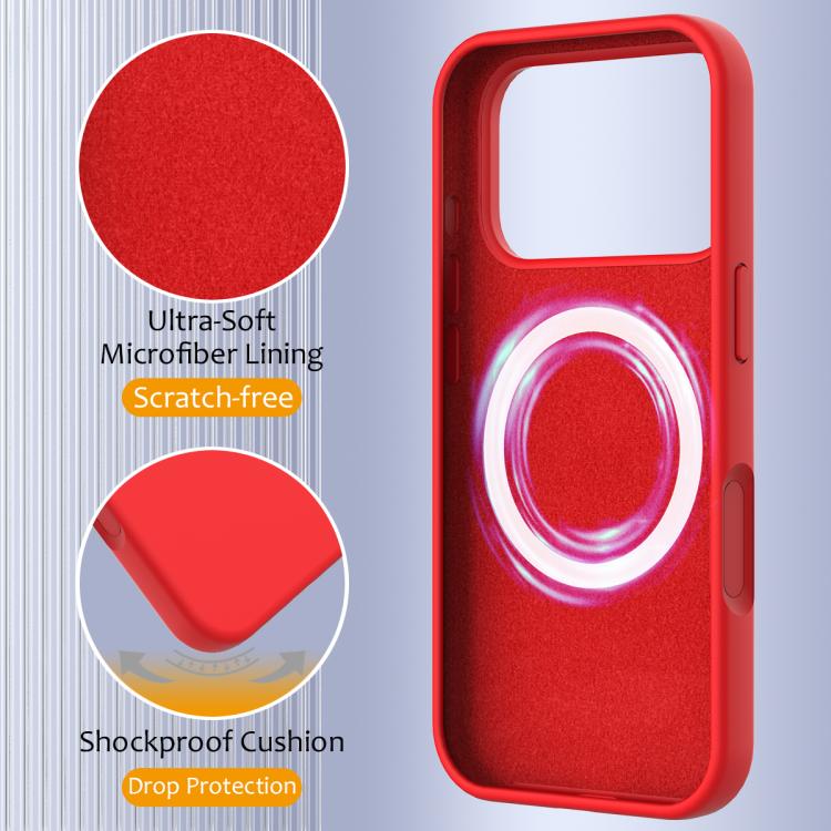 For iPhone 17 Pro Shockproof Silicone Magsafe Phone Case