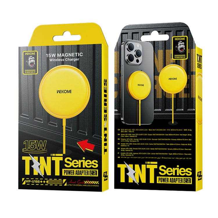 WK WP-U166 15W Magnetic Wireless Charger(Yellow)