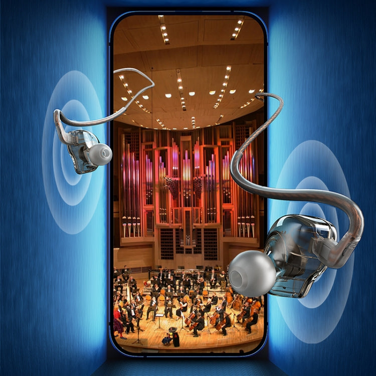 WK YC08 USB-C/Type-C Transparent Music Call Wired Earphone, Length: 1.2m(Black)