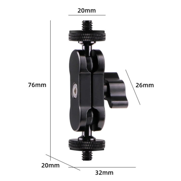 360 Pivot Magic Arm Mount 1/4 inch Ball Head Bracket(Black)