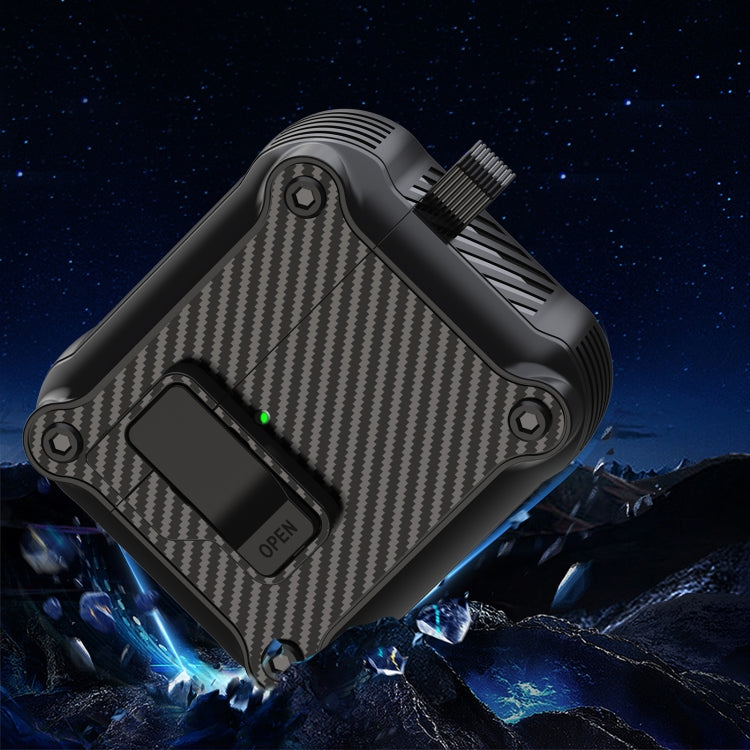 For AirPods 4 Carbon Fiber Magnetic Automatic Switch Earphone Protective Case