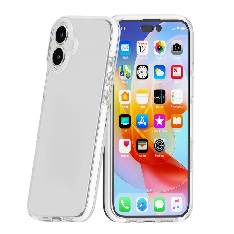 For iPhone 16 Plus Two-color Shockproof High Transparency TPU Phone Case