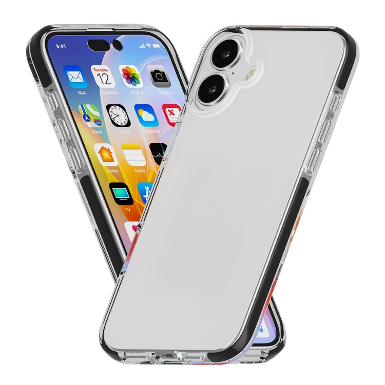 For iPhone 16 Plus Two-color Shockproof High Transparency TPU Phone Case
