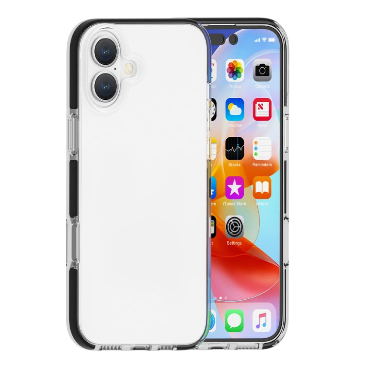 For iPhone 16 Plus Two-color Shockproof High Transparency TPU Phone Case