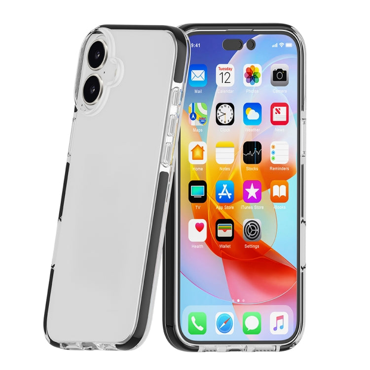 For iPhone 16 Plus Two-color Shockproof High Transparency TPU Phone Case