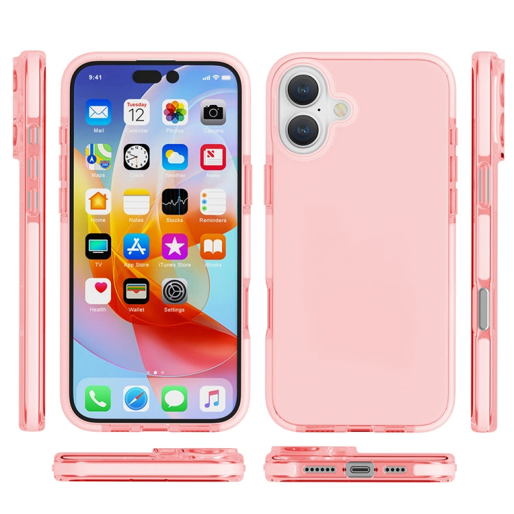 For iPhone 16 Plus Two-color Shockproof High Transparency TPU Phone Case