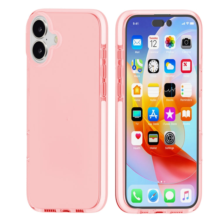 For iPhone 16 Plus Two-color Shockproof High Transparency TPU Phone Case