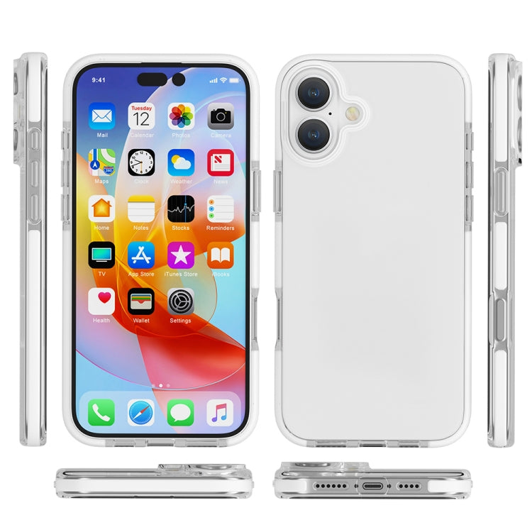 For iPhone 16 Two-color Shockproof High Transparency TPU Phone Case