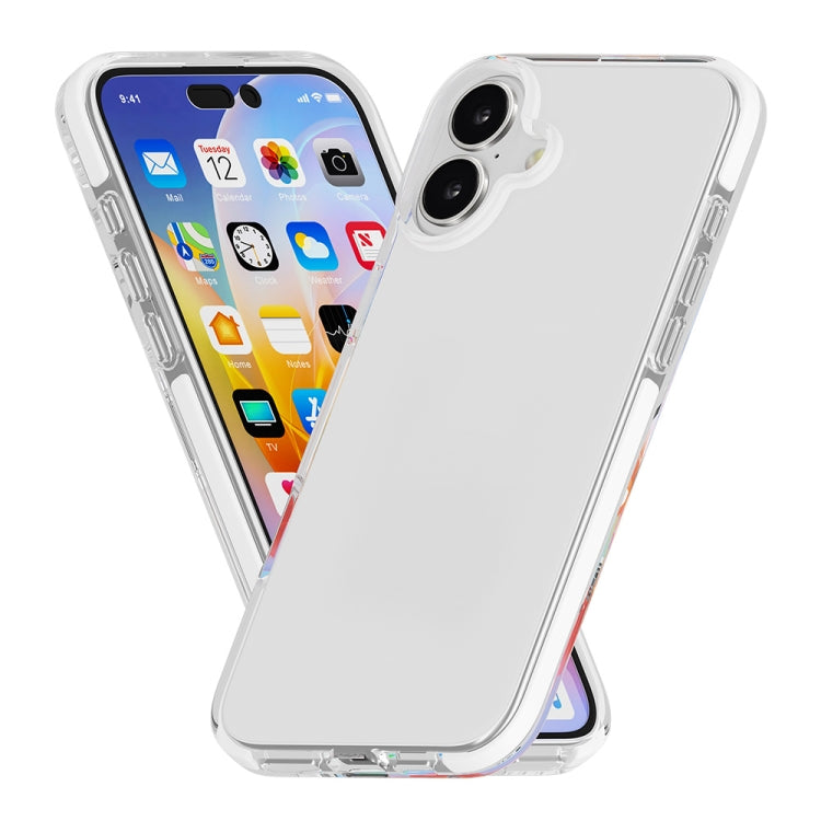 For iPhone 16 Two-color Shockproof High Transparency TPU Phone Case