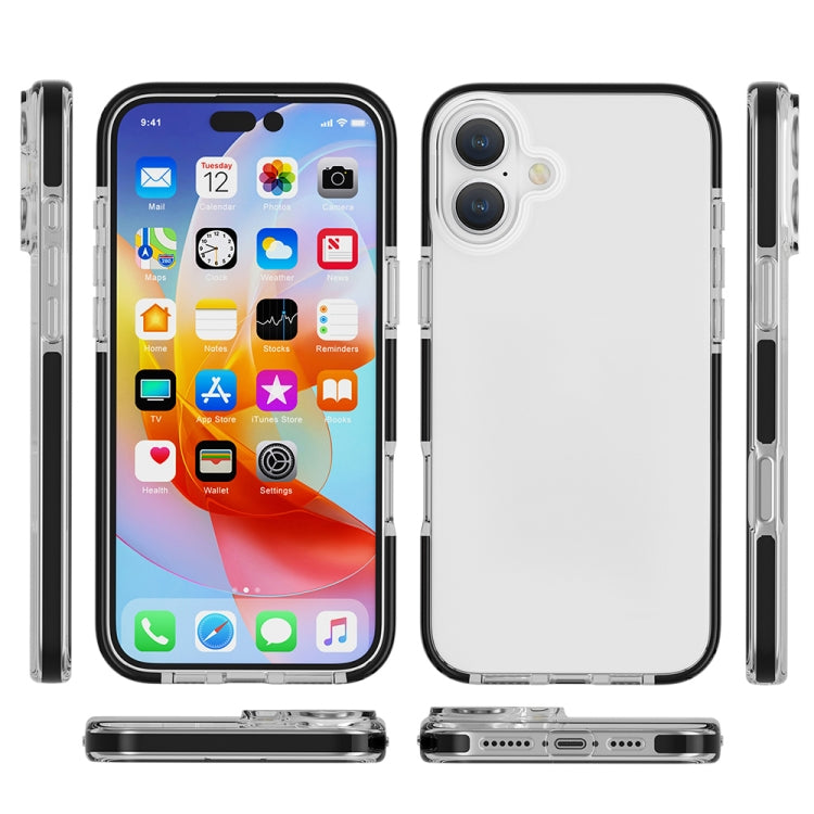 For iPhone 16 Two-color Shockproof High Transparency TPU Phone Case
