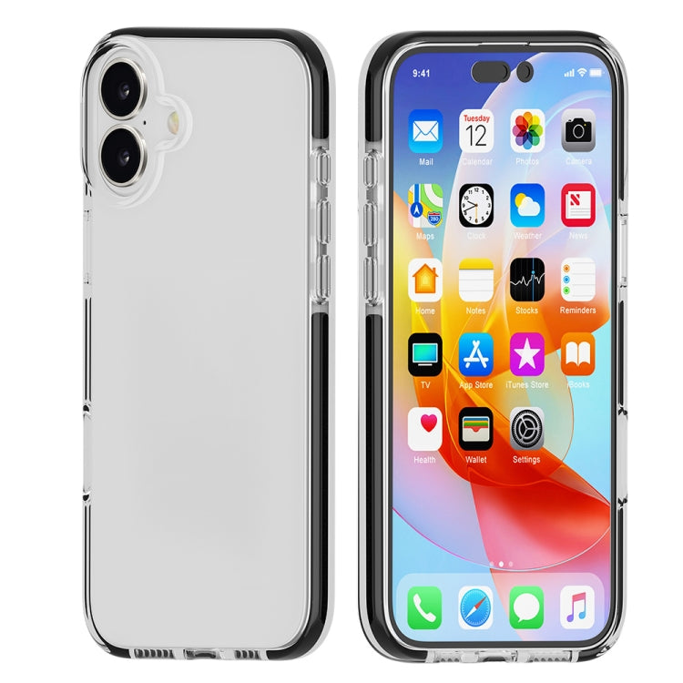 For iPhone 16 Two-color Shockproof High Transparency TPU Phone Case