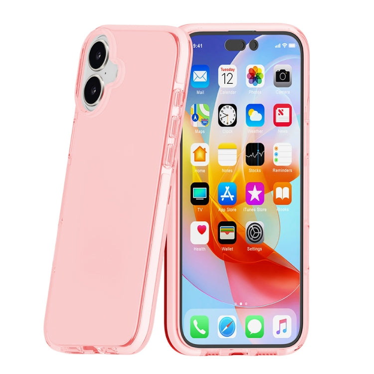 For iPhone 16 Two-color Shockproof High Transparency TPU Phone Case