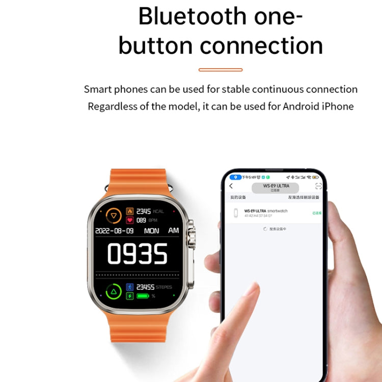 WS-E9 Ultra 2.2 inch IP67 Waterproof Loop Nylon Band Smart Watch, Support Heart Rate / NFC