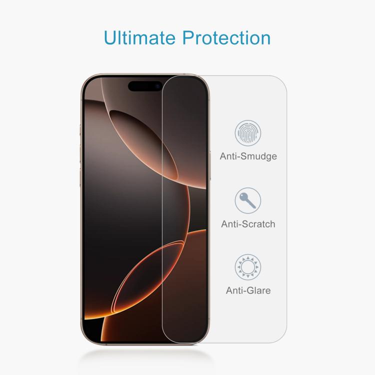 For iPhone 16 Pro Max 10pcs 0.26mm 9H 2.5D High Aluminum Tempered Glass Film