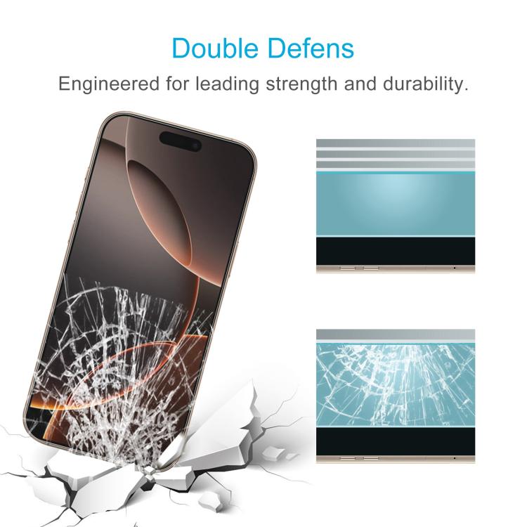 For iPhone 16 Pro Max 50pcs 0.26mm 9H 2.5D High Aluminum Tempered Glass Film