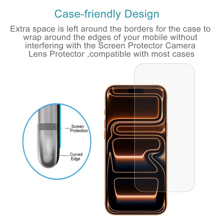 For iPhone 17 Pro Max 50pcs 0.26mm 9H 2.5D High Aluminum Tempered Glass Film