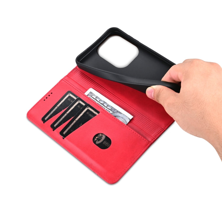 For Xiaomi Redmi Note 13 Pro 4G AZNS Magnetic Calf Texture Flip Leather Phone Case