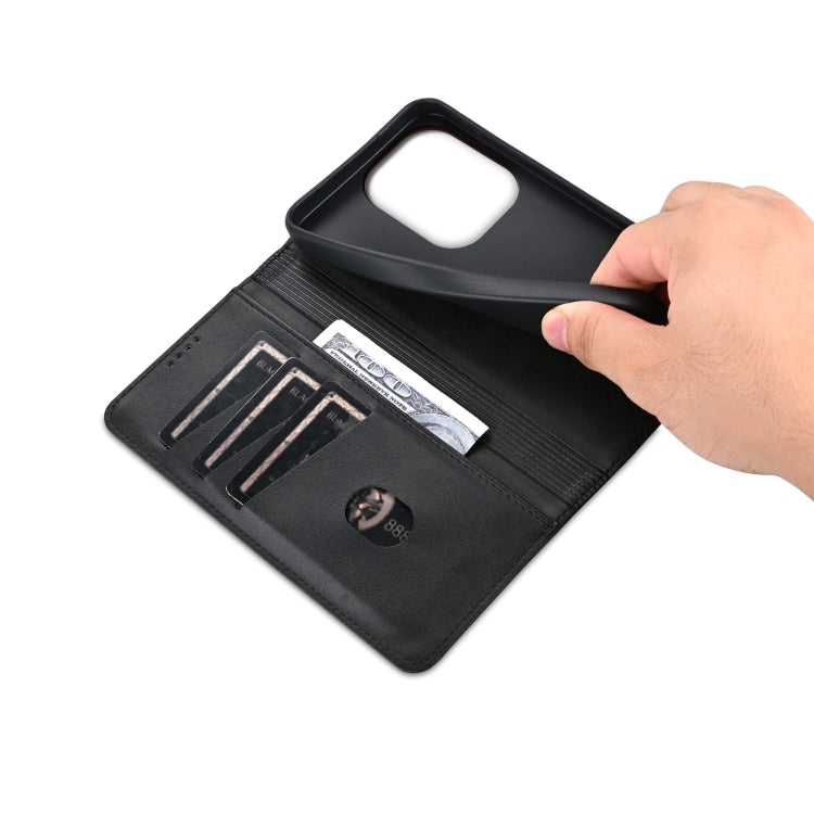 For Xiaomi Redmi Note 13 Pro 4G AZNS Magnetic Calf Texture Flip Leather Phone Case