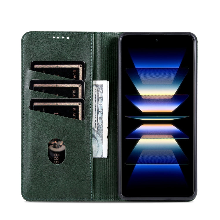 For Xiaomi Redmi Note 13 Pro 4G AZNS Magnetic Calf Texture Flip Leather Phone Case