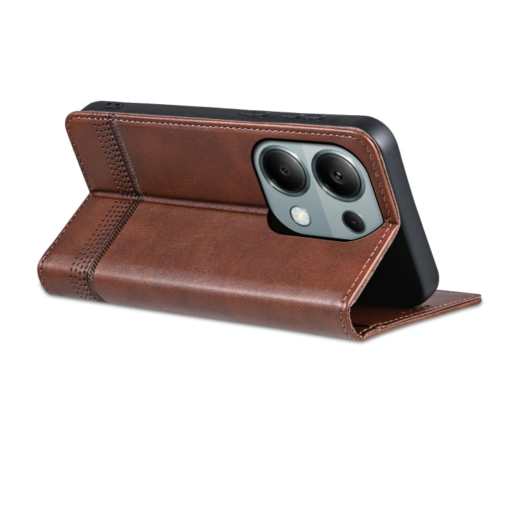 For Xiaomi Redmi Note 13 Pro 4G AZNS Magnetic Calf Texture Flip Leather Phone Case
