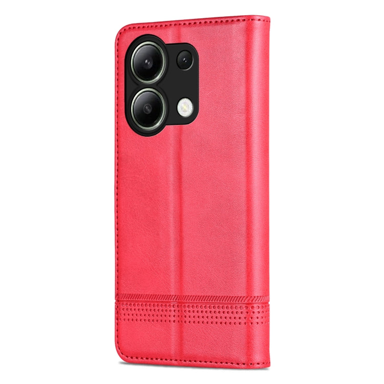 For Xiaomi Redmi Note 13 4G AZNS Magnetic Calf Texture Flip Leather Phone Case