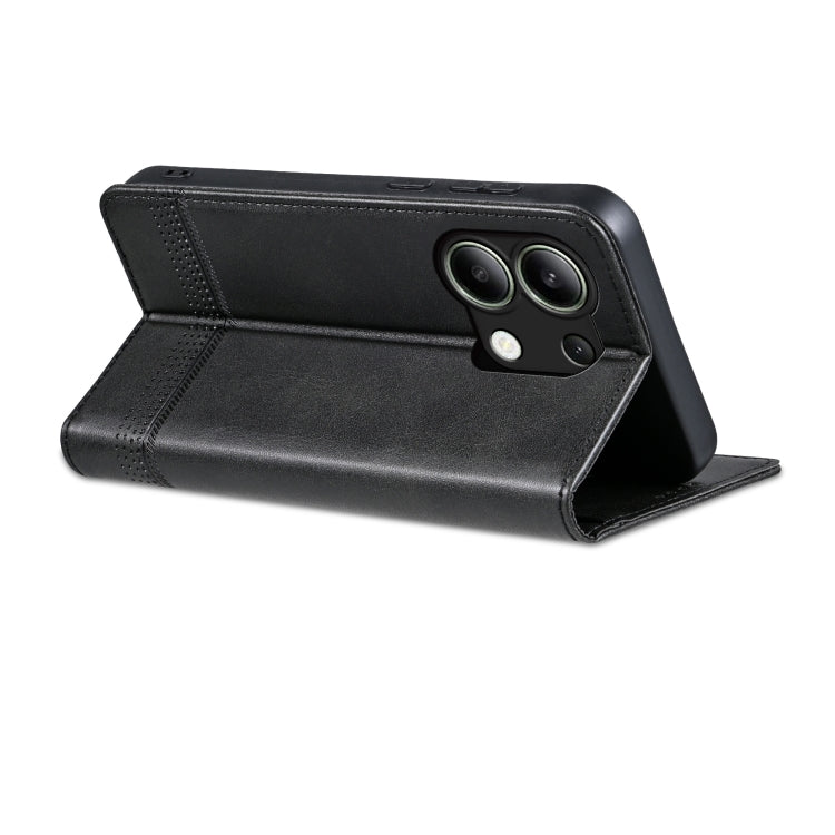 For Xiaomi Redmi Note 13 4G AZNS Magnetic Calf Texture Flip Leather Phone Case