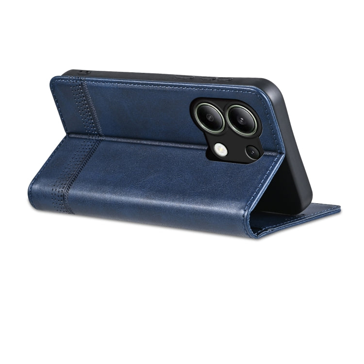 For Xiaomi Redmi Note 13 4G AZNS Magnetic Calf Texture Flip Leather Phone Case
