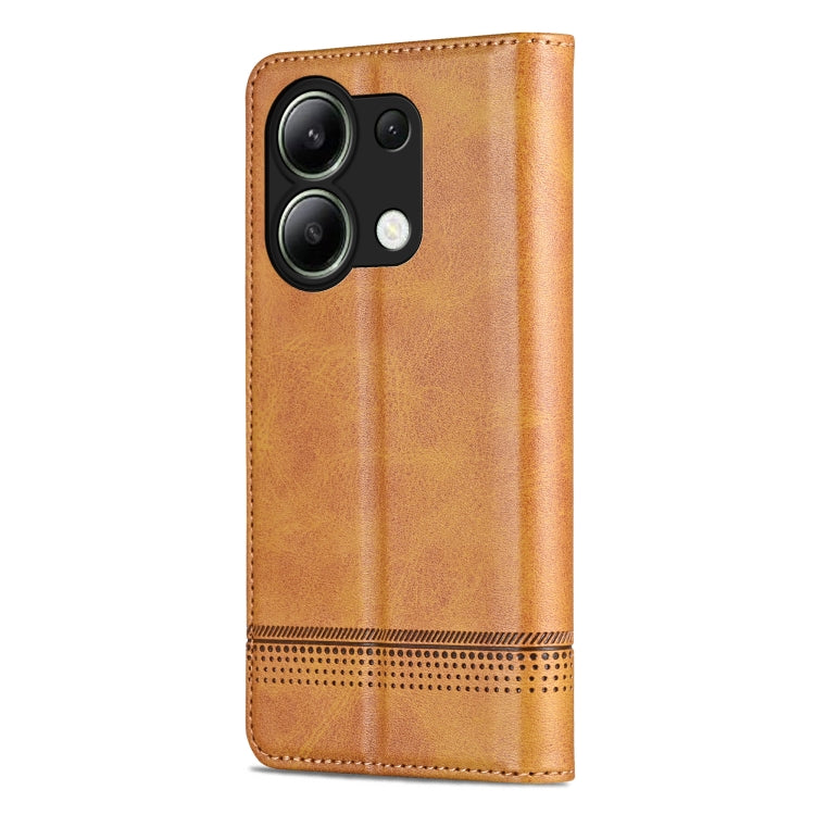 For Xiaomi Redmi Note 13 4G AZNS Magnetic Calf Texture Flip Leather Phone Case