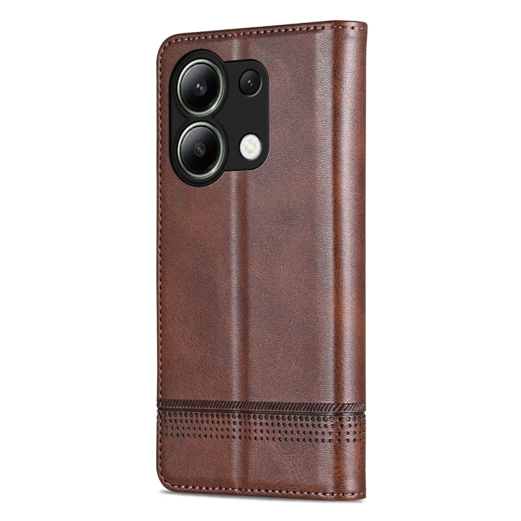 For Xiaomi Redmi Note 13 4G AZNS Magnetic Calf Texture Flip Leather Phone Case