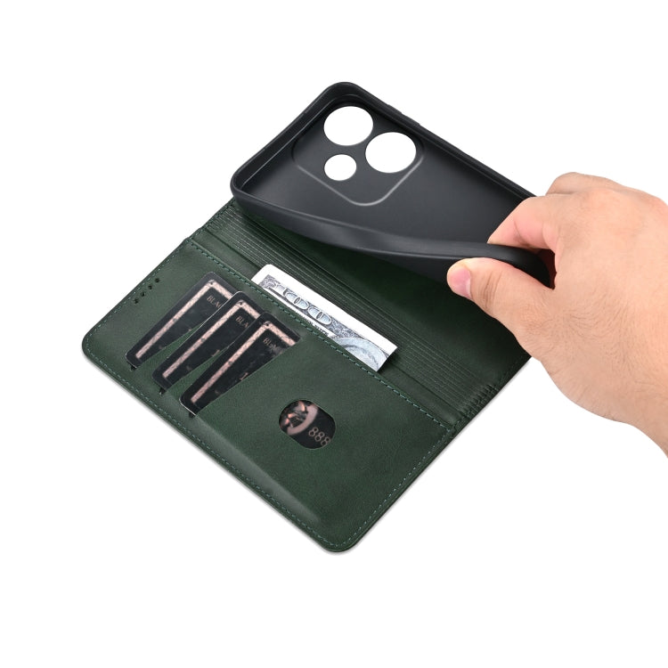For Xiaomi Redmi Turbo 3 AZNS Magnetic Calf Texture Flip Leather Phone Case