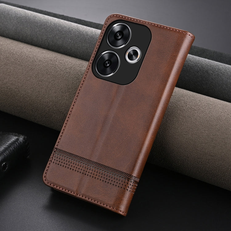 For Xiaomi Redmi Turbo 3 AZNS Magnetic Calf Texture Flip Leather Phone Case