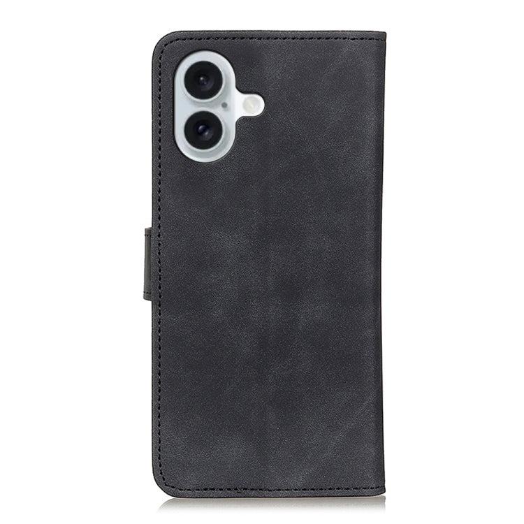 For iPhone 16 KHAZNEH Retro Texture Leather Phone Case